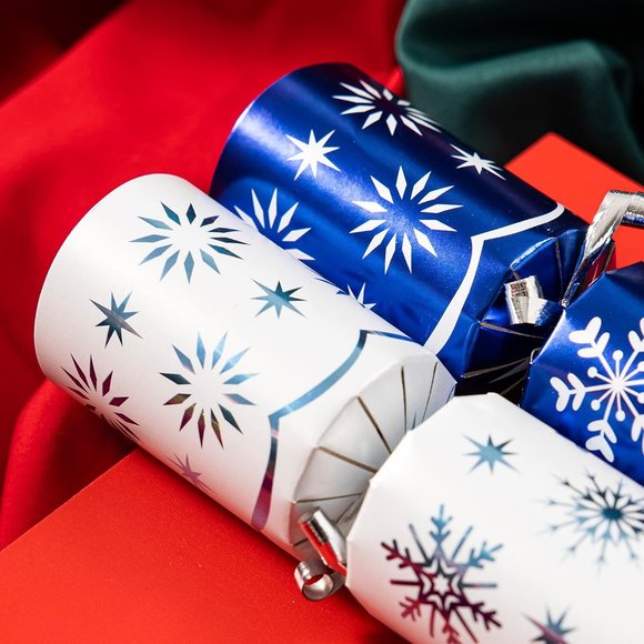 8 Pack Christmas Party Table Favor with Blue & White Snowflake Design with Party - Picture 9 of 9